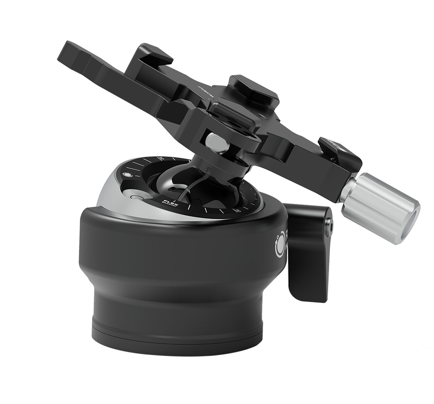 FLEXSHOOTER Mini Lever (Silver Edition) mit Hebelklemme silber eloxiert - Klemmtyp: Hebelklemmung | Kugelfarbe: silber eloxiert