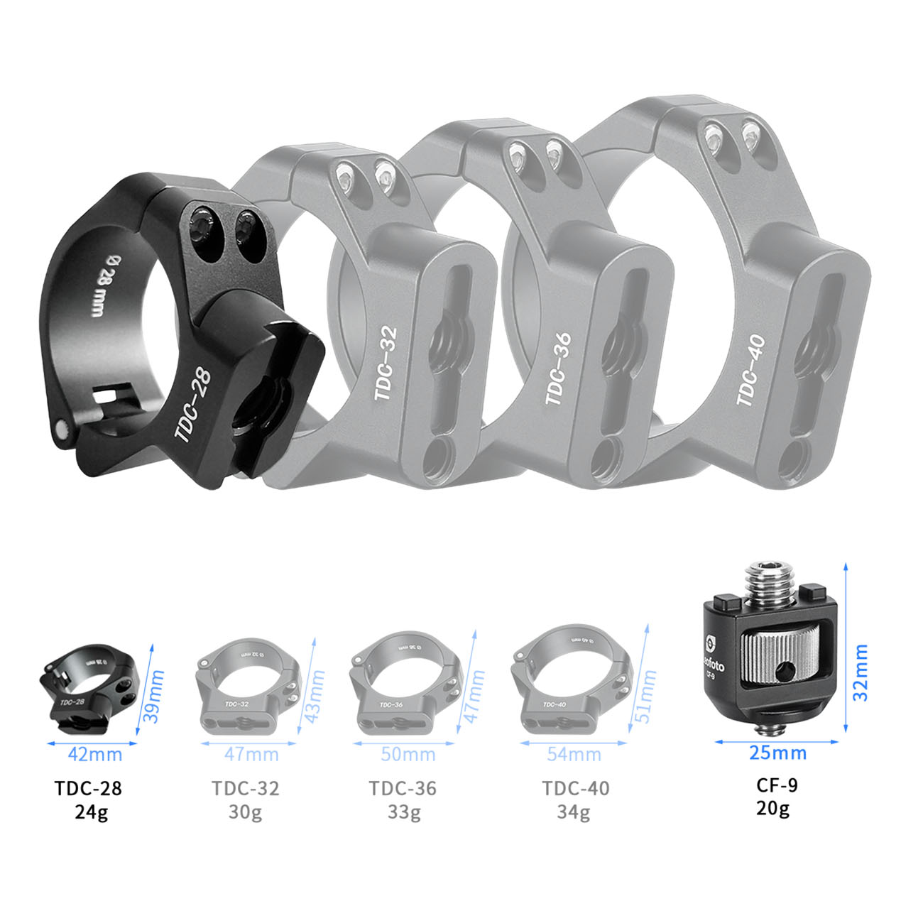 Leofoto TDC Stativbeinschelle 28 mm - Stativbeindurchmesser: 28 mm