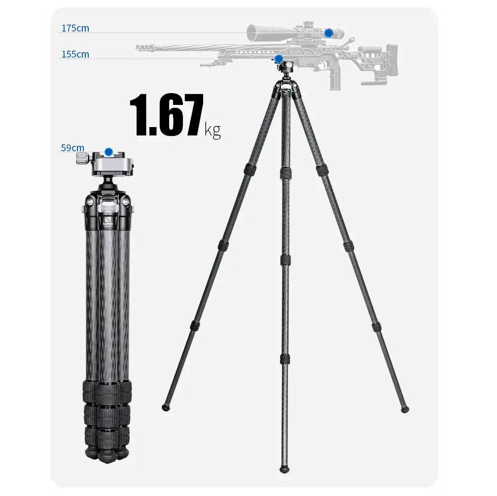 Trípode de carbono de tres patas Leofoto SA-324C con soporte MA-30