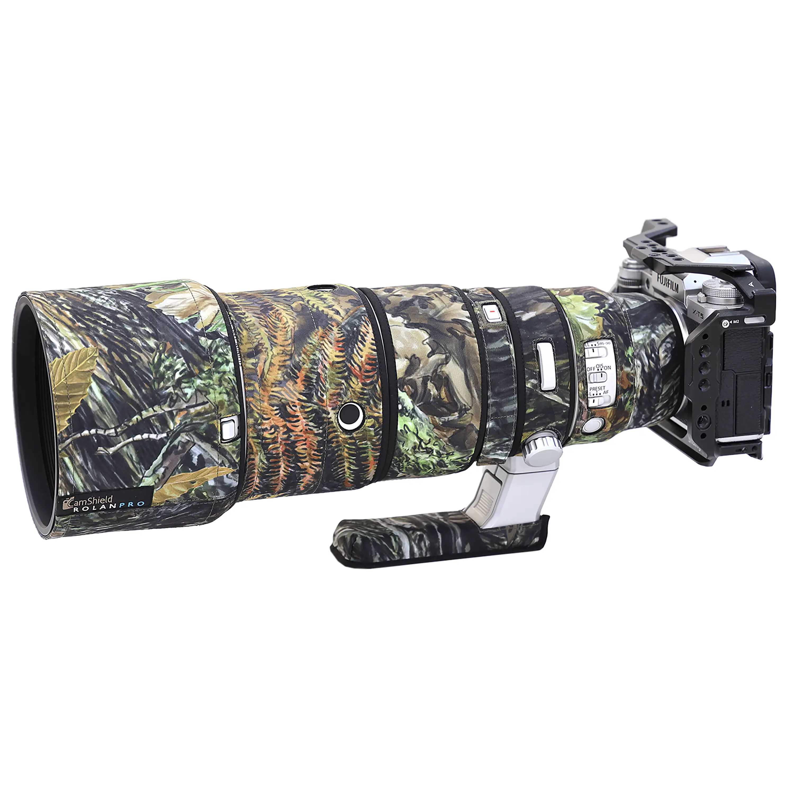 ROLANPRO Objektivschutz für Fuji XF 500mm f/5.6 R LM OIS WR Tarnfarben & Waterproof