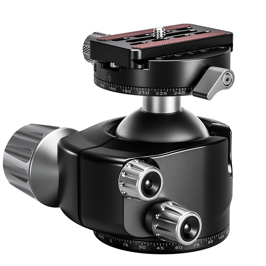 Leofoto LH-55R Kugelkopf mit Panorama-Klemme & NP-60 Kameraplatte