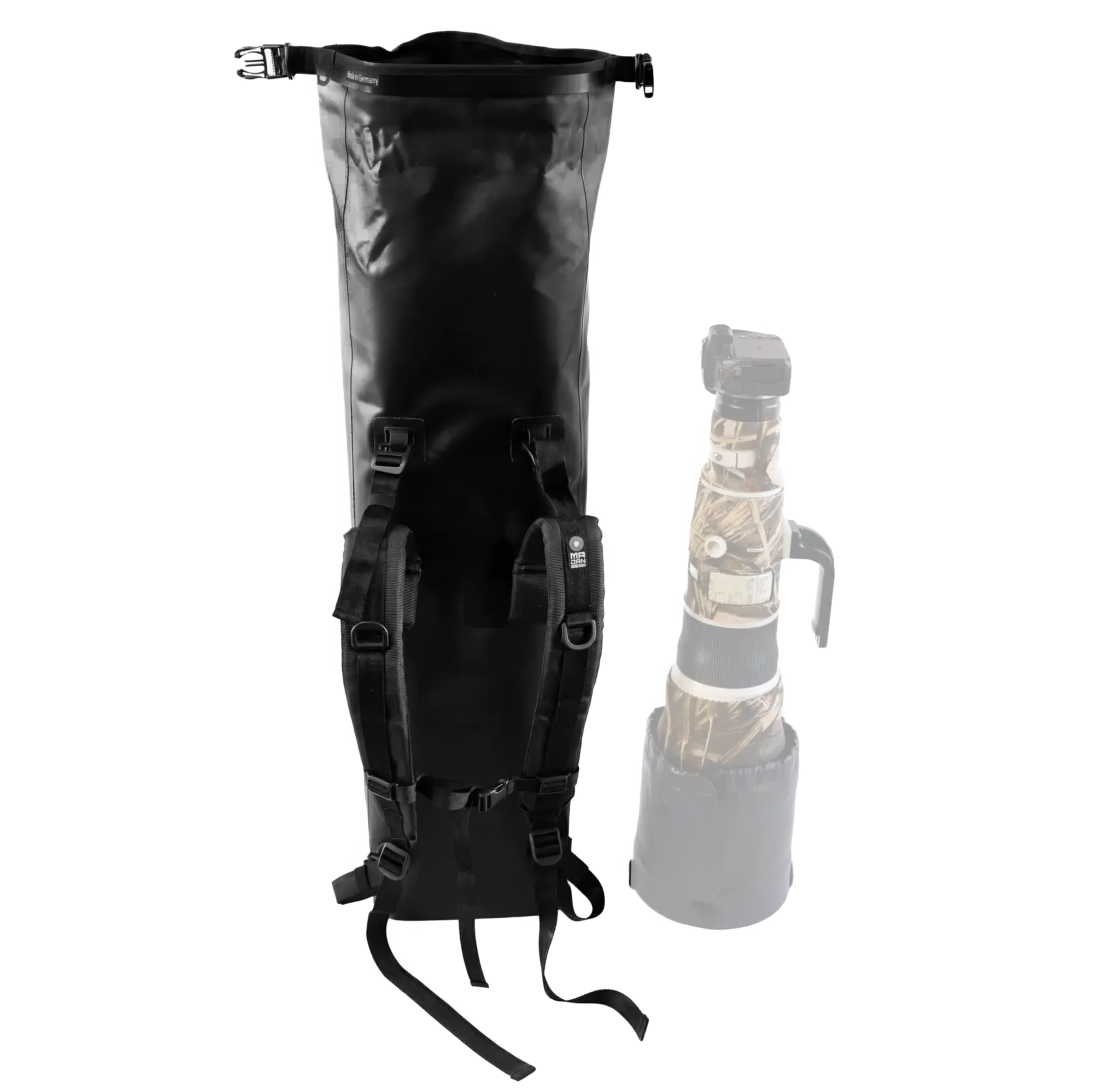 MR JAN GEAR Hippo - Wasserdichter Bereitschaftsrucksack für Super-Tele Hippo komplett (Rolltop+Einsatz+Tragesystem) - MrJanGear Ausführung: Hippo komplett (Rolltop+Einsatz+Tragesystem)