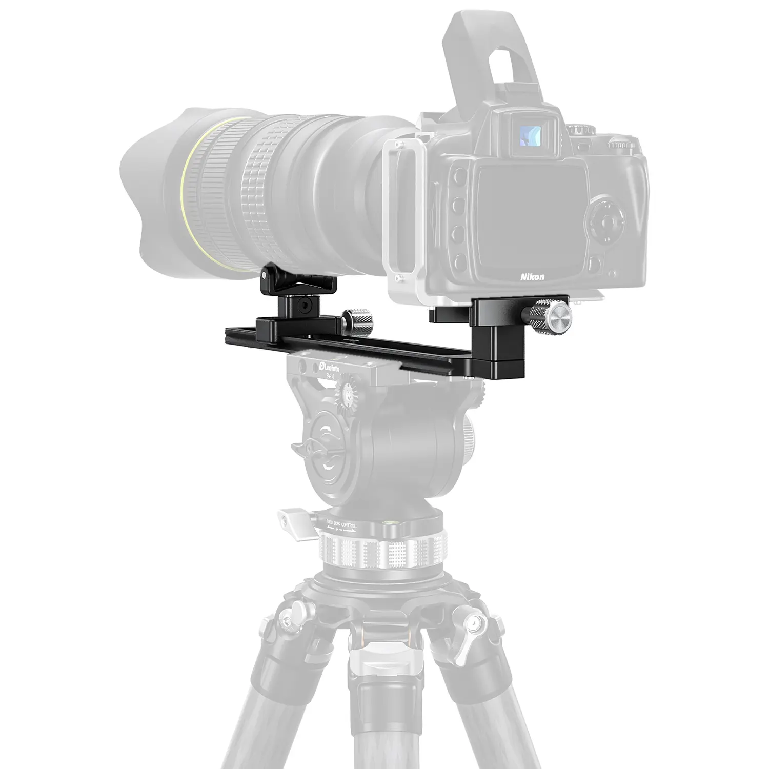 Leofoto VR-150LS rail téléobjectif à double pivot avec pince à dégagement rapide (295 mm de long)