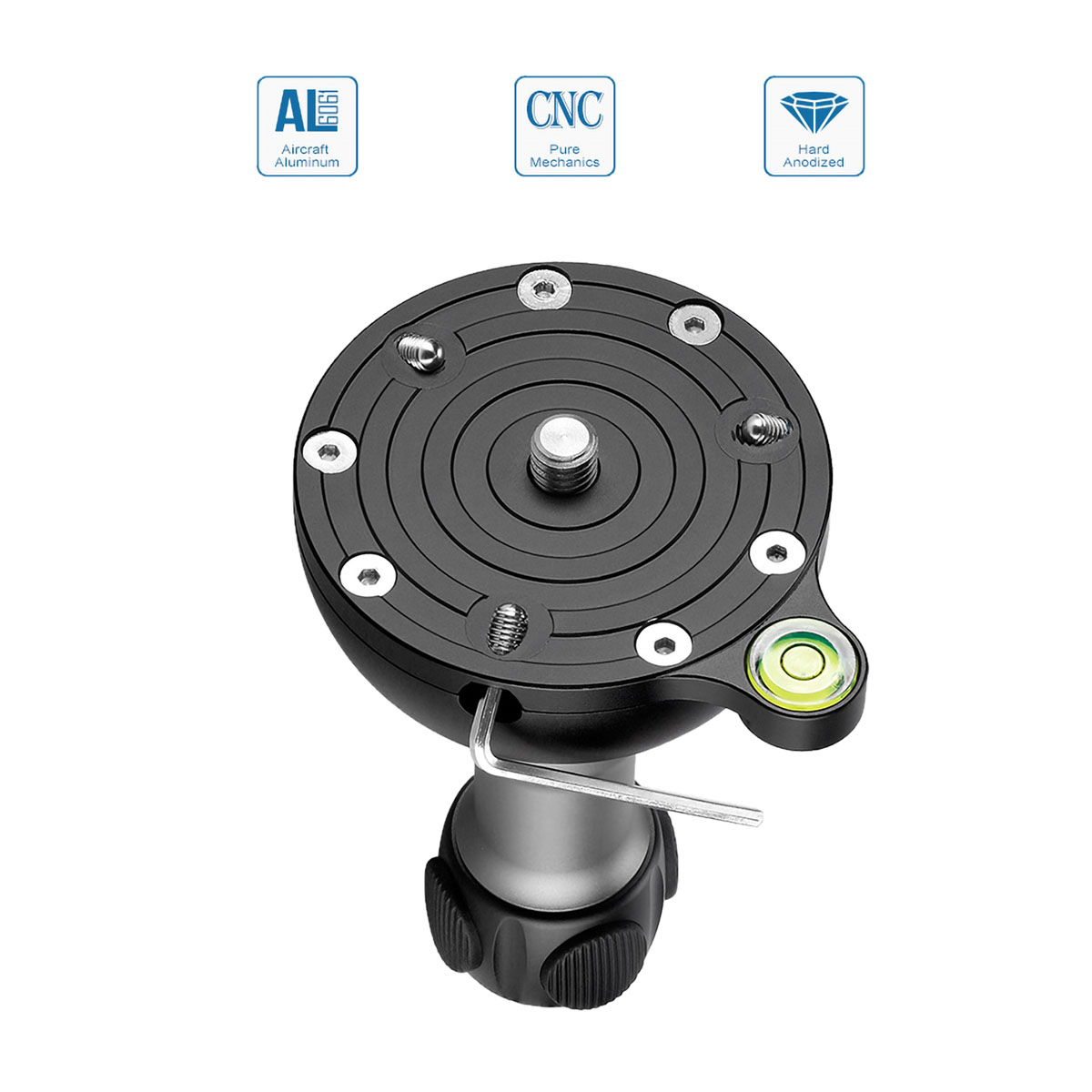 Leofoto YB-75MP Nivellier-Kalotte für 75 mm Halbschalenaufnahmen Standardgriff (ohne Haken) - Leofoto Griff-Option: Standardgriff (ohne Haken)