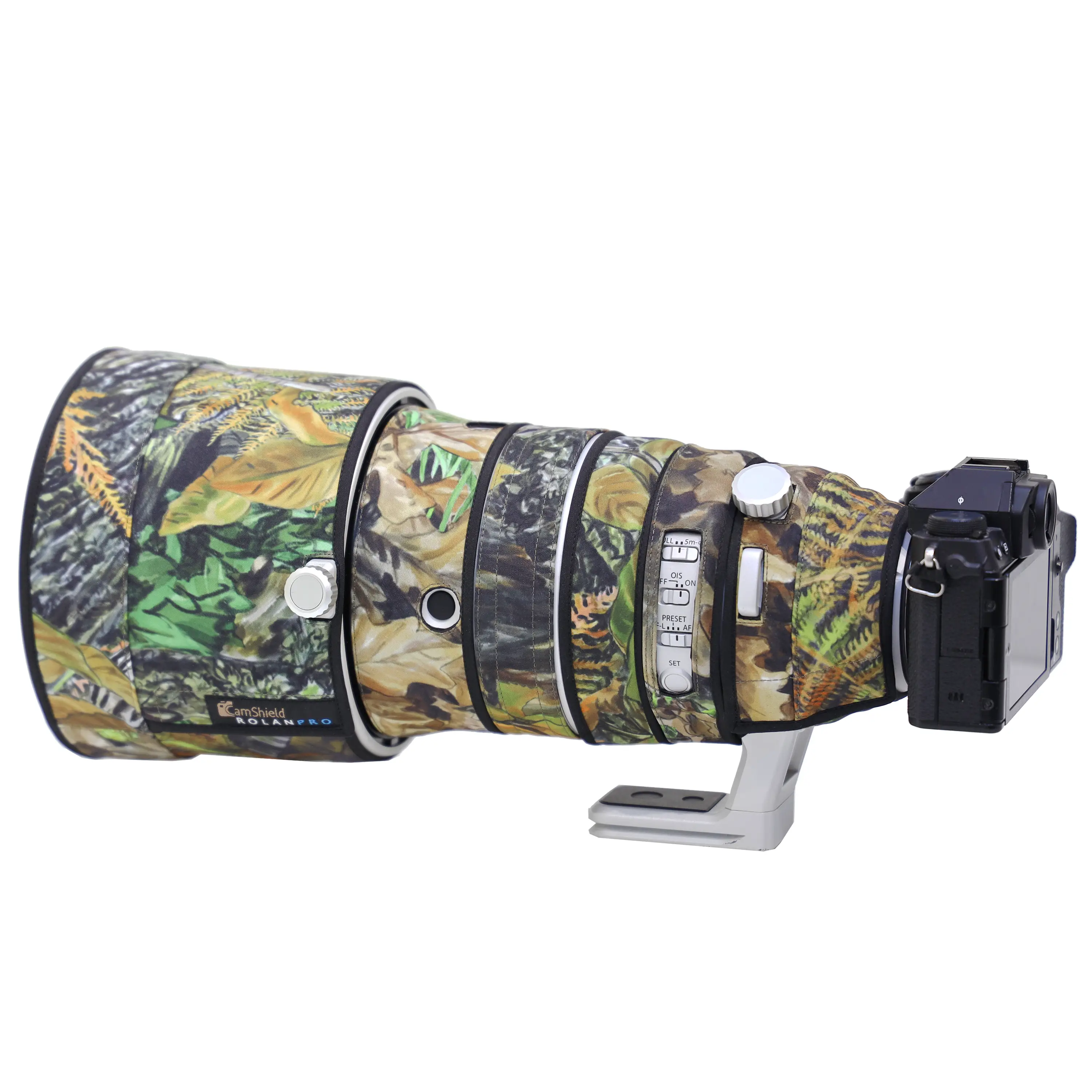 Protection d'objectif ROLANPRO pour Fuji XF 200 mm f/2 R LM OIS WR Camouflage & Imperméable