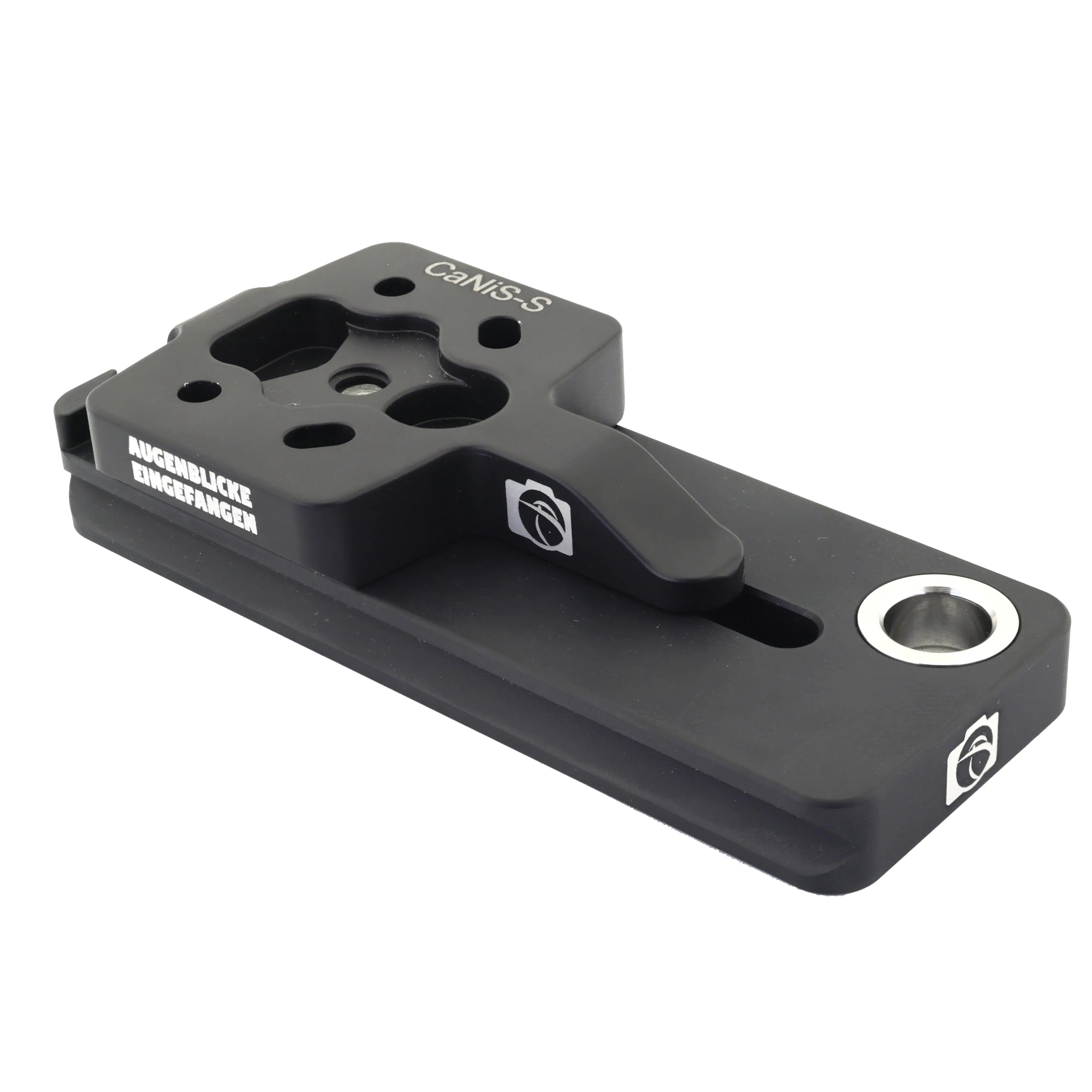 Modular flat lens replacement foot CaNiS-S 100 for telephoto lenses Nikon-Canon-Sony-Sigma OP-100 (100 mm) 2 x QD - CaNiS-S (flat) - Lens base: Canon / Nikon / Sony / Sigma (flat) | Lens plate: OP-100 (100 mm) 2 x QD