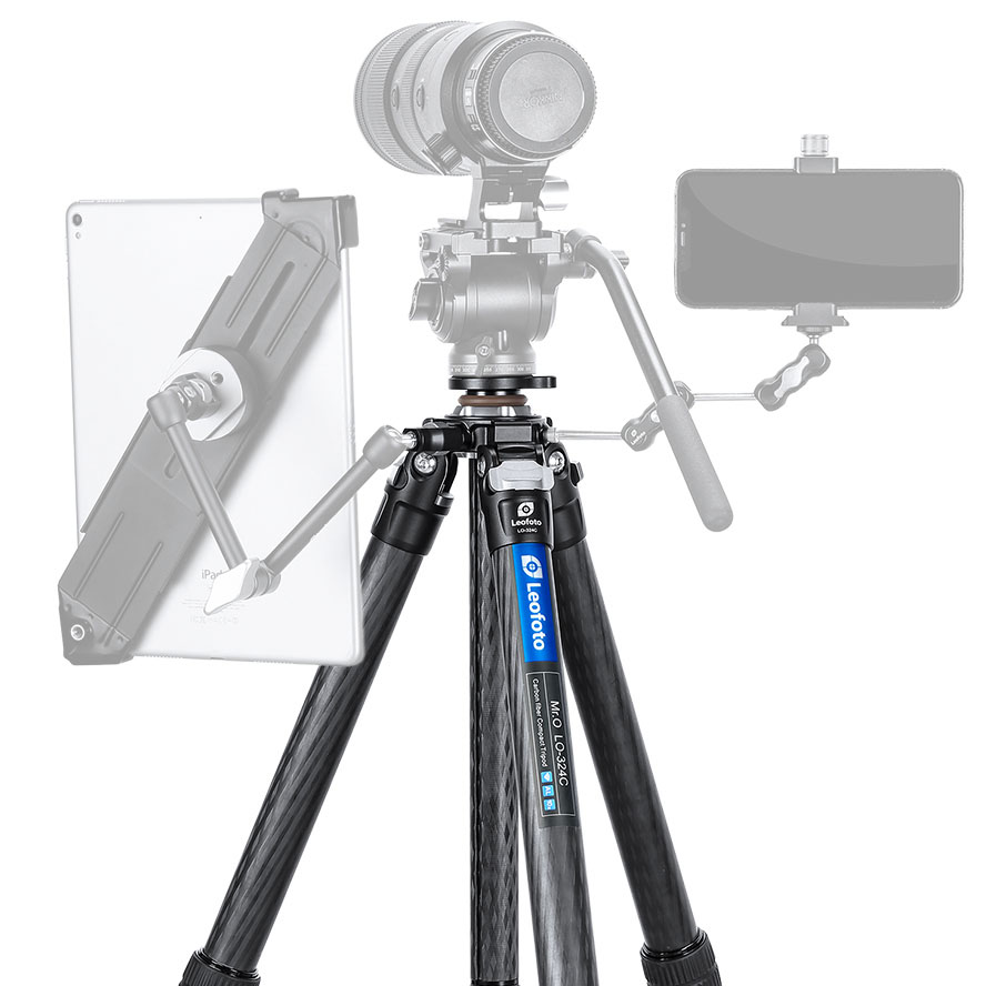 Treppiede in carbonio Leofoto LO-324C con colonna centrale livellabile