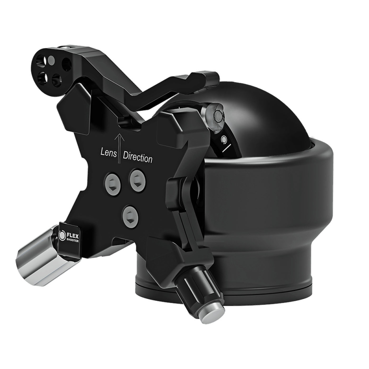 Flexshooter Pro Lever (Black Edition) Multi-Stativkopf/Teleneiger mit Hebelklemme schwarz eloxiert - Hebelklemme - Klemmtyp: Hebelklemme | Kugelfarbe: schwarz eloxiert