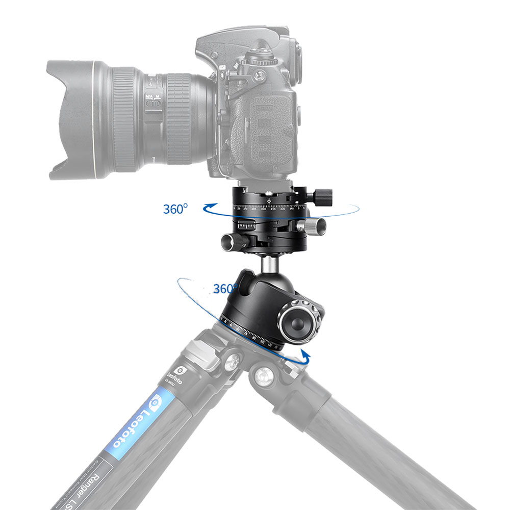 Rótula de bola Leofoto LH-40GR con cabezal panorámico de engranajes G2