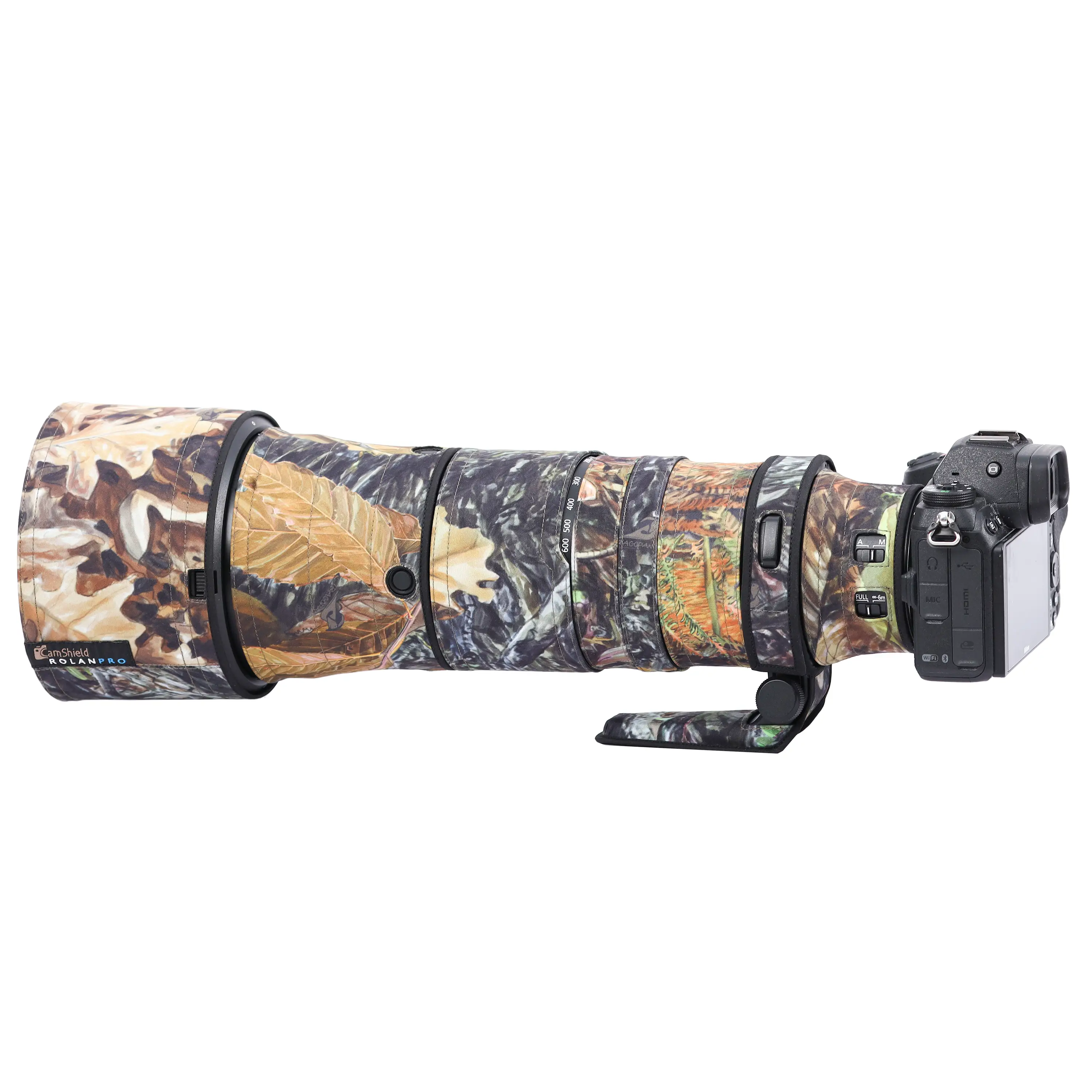 ROLANPRO Objektivschutz für Nikon Z 180-600mm f/5.6-6.3 VRS Tarnfarben & Waterproof