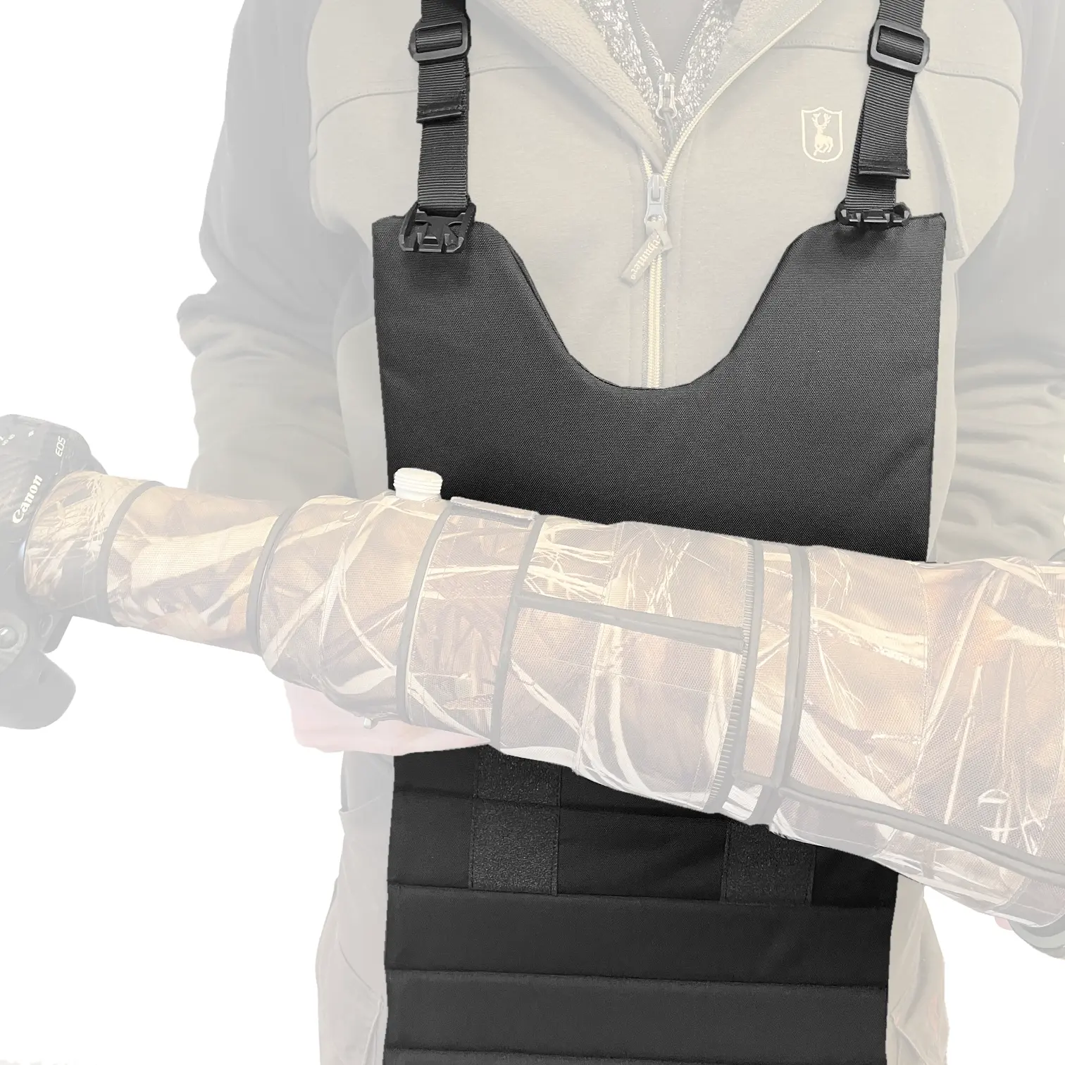 MR JAN GEAR Lens Carrier M Tragesystem für Teleobjektive schwarz (Molle & Magnetic)