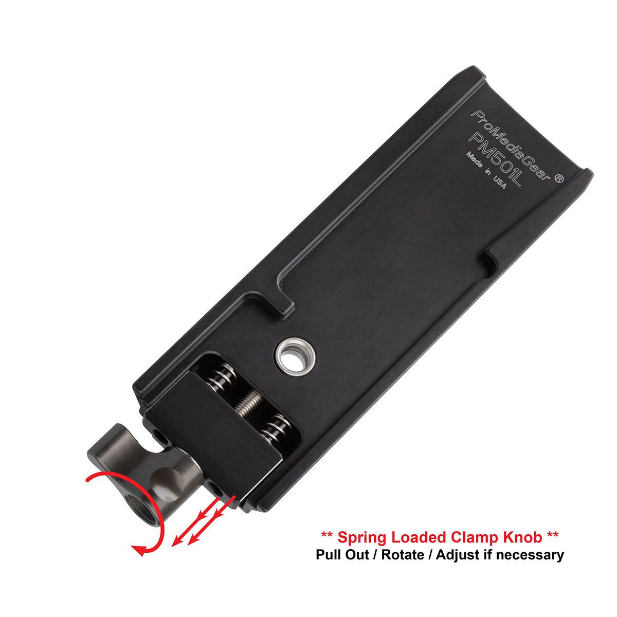 ProMediaGear PM501L adattatore Manfrotto 501PL / RC3 / RC5 a coda di rondine da 38 mm