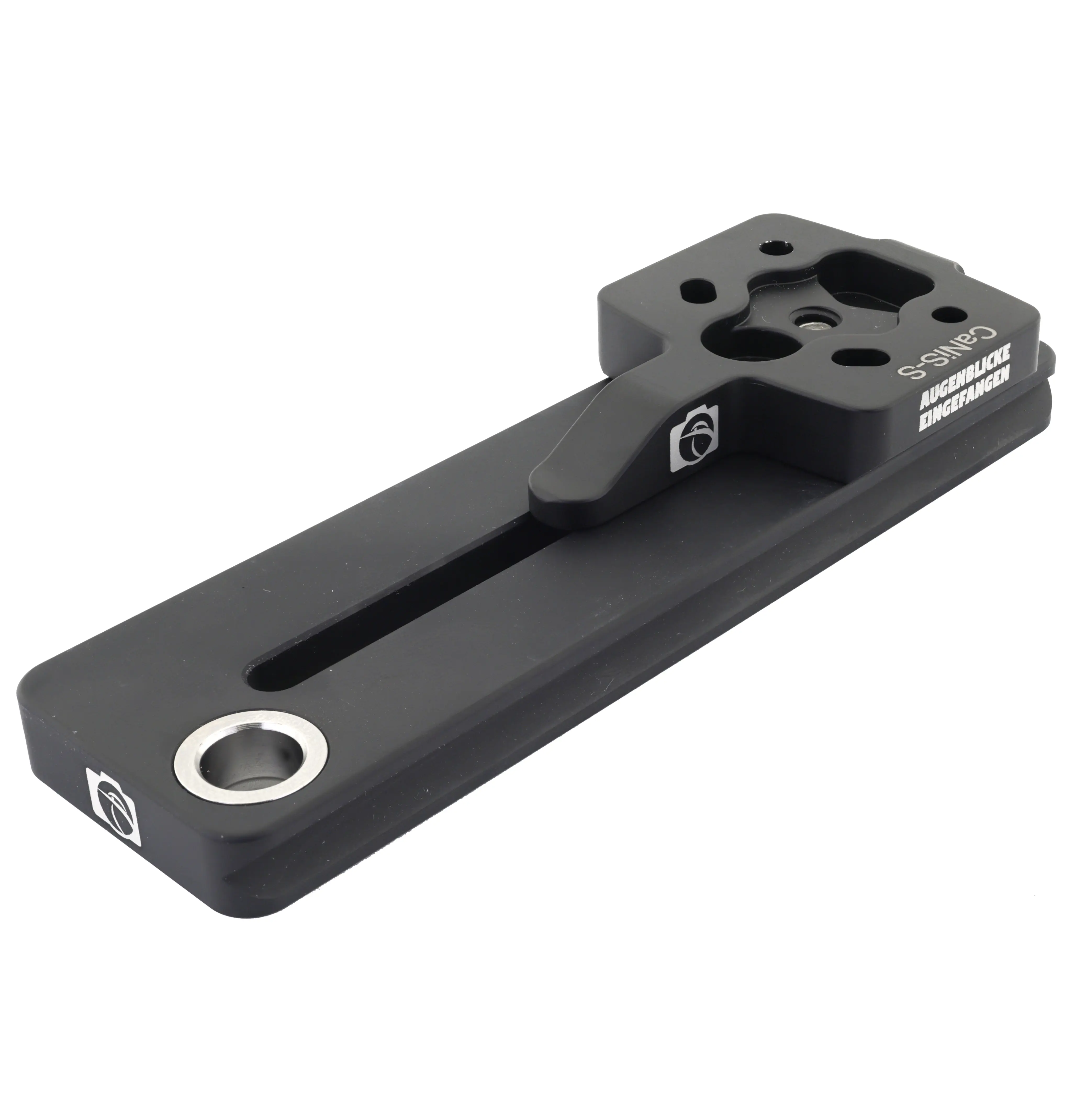 Modularer flacher Objektiv-Ersatzfuß CaNiS-S 130 für Teleobjektive von Nikon-Canon-Sony-Sigma OP-130 (130 mm) 2 x QD  - CaNiS-S (flach) - Objektiv-Platte: OP-130 (130 mm) 2 x QD  | Objektiv-Sockel: Canon / Nikon / Sony / Sigma (flach)