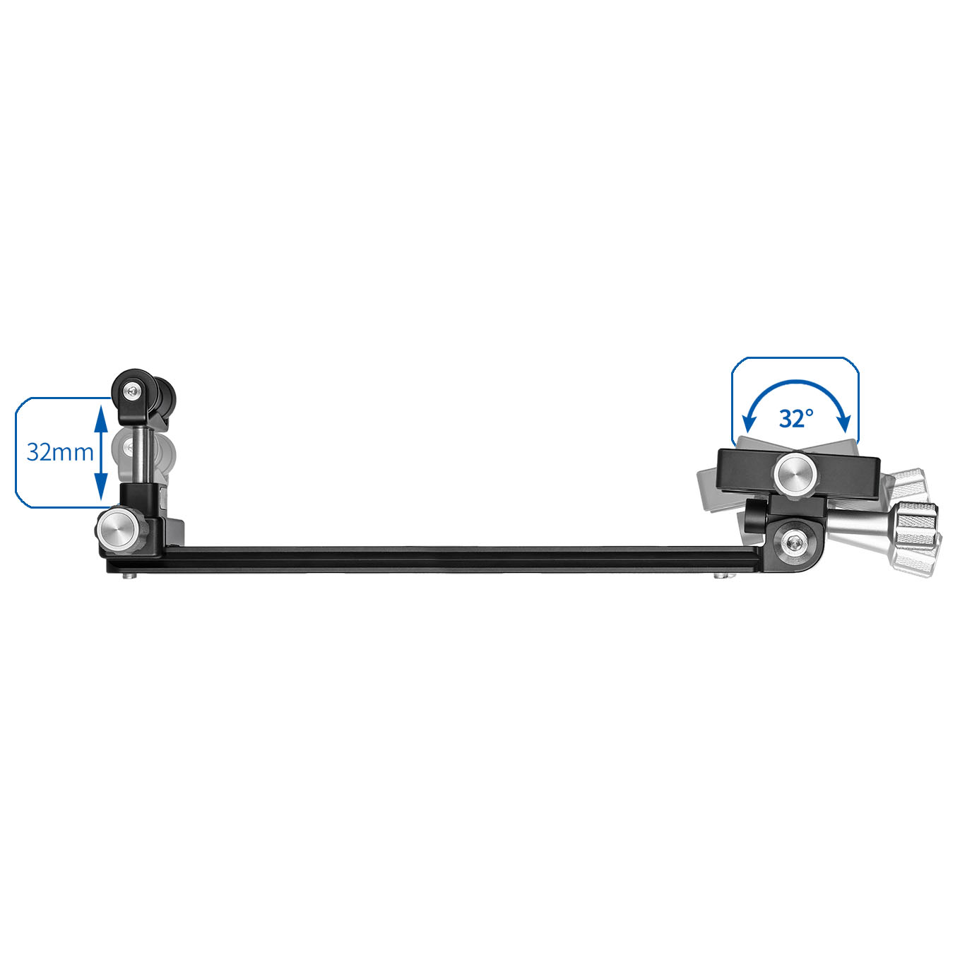 Leofoto VR-150L dual-pivot telephoto rail with quick-release clamp (271 mm long)