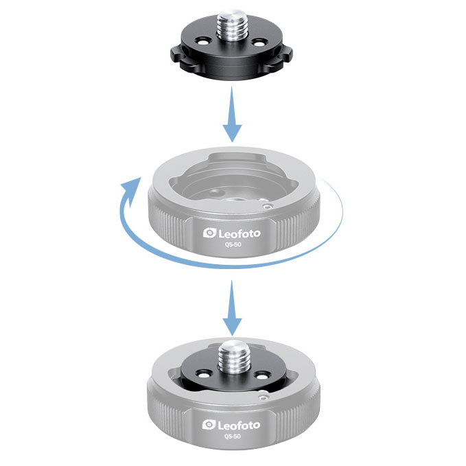 Leofoto Q50 - Piastra a sgancio rapido per base a sgancio rapido QS-50