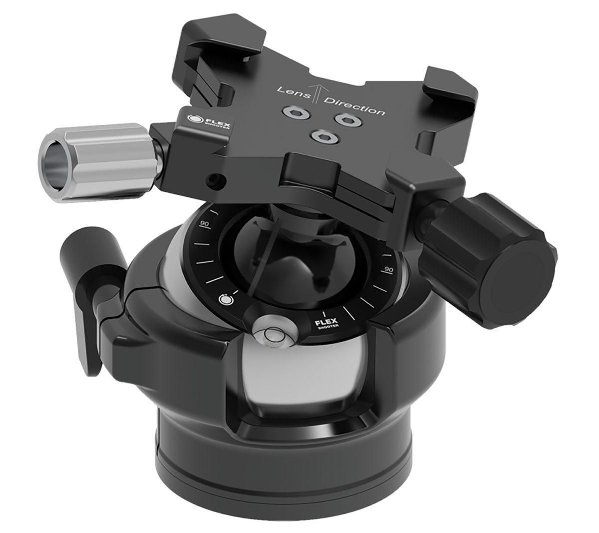 FLEXSHOOTER Mini (Silver Edition) mit Schraubklemme silber eloxiert