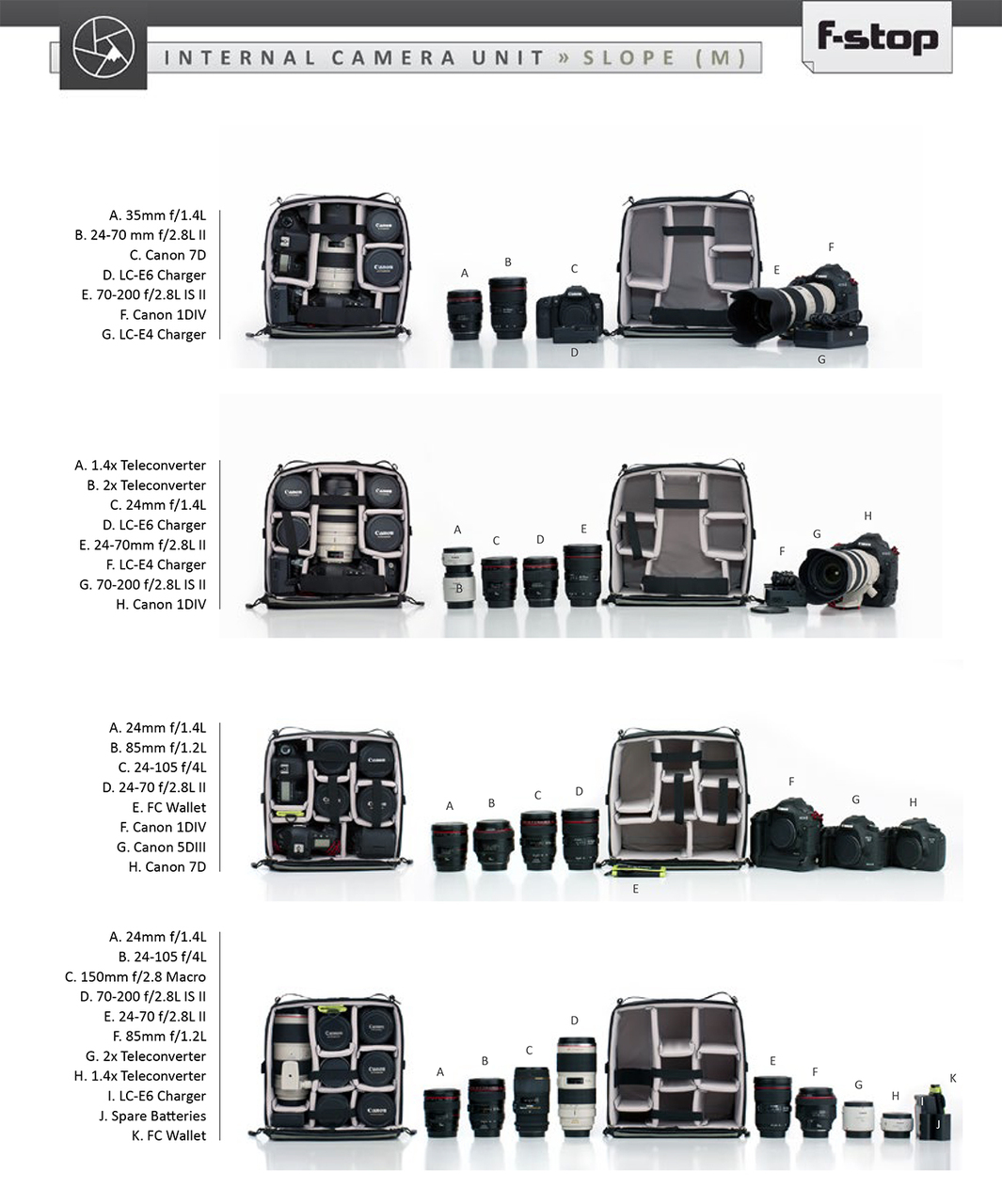 f-stop ICU Slope Medium camera bag insert