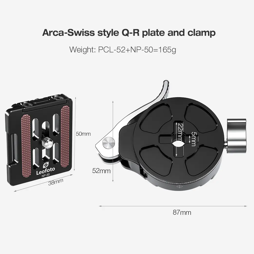 Leofoto PCL-52 panoramic quick-release coupling with quick-release plate