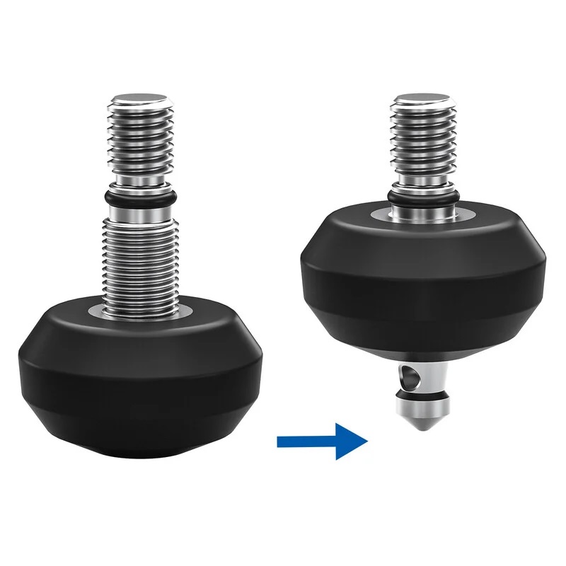 Leofoto TFV combinazione piedino in gomma/punta in acciaio inox (set da 3)