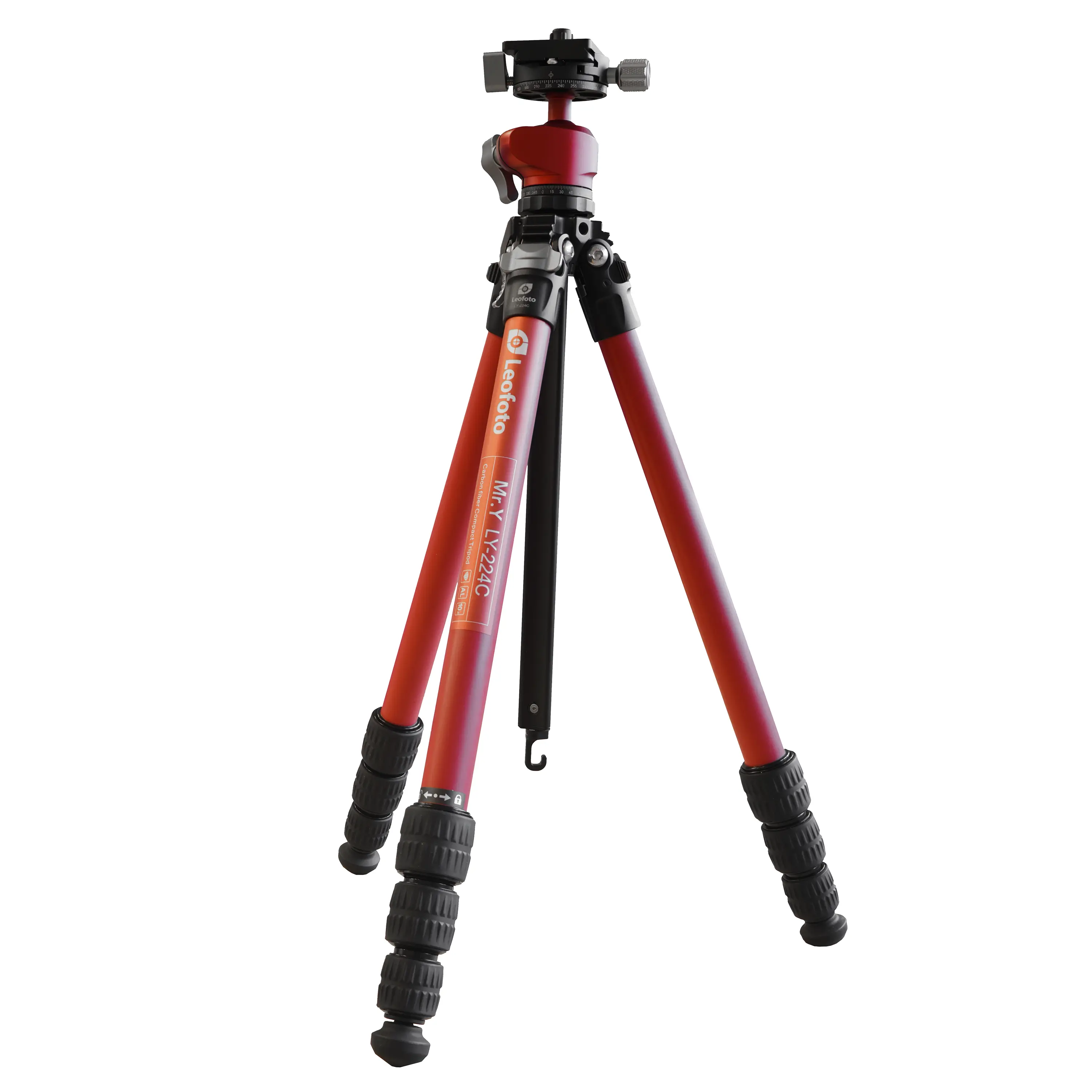 Leofoto LY-224C Karbon-Stativ + LH-25R Y Red