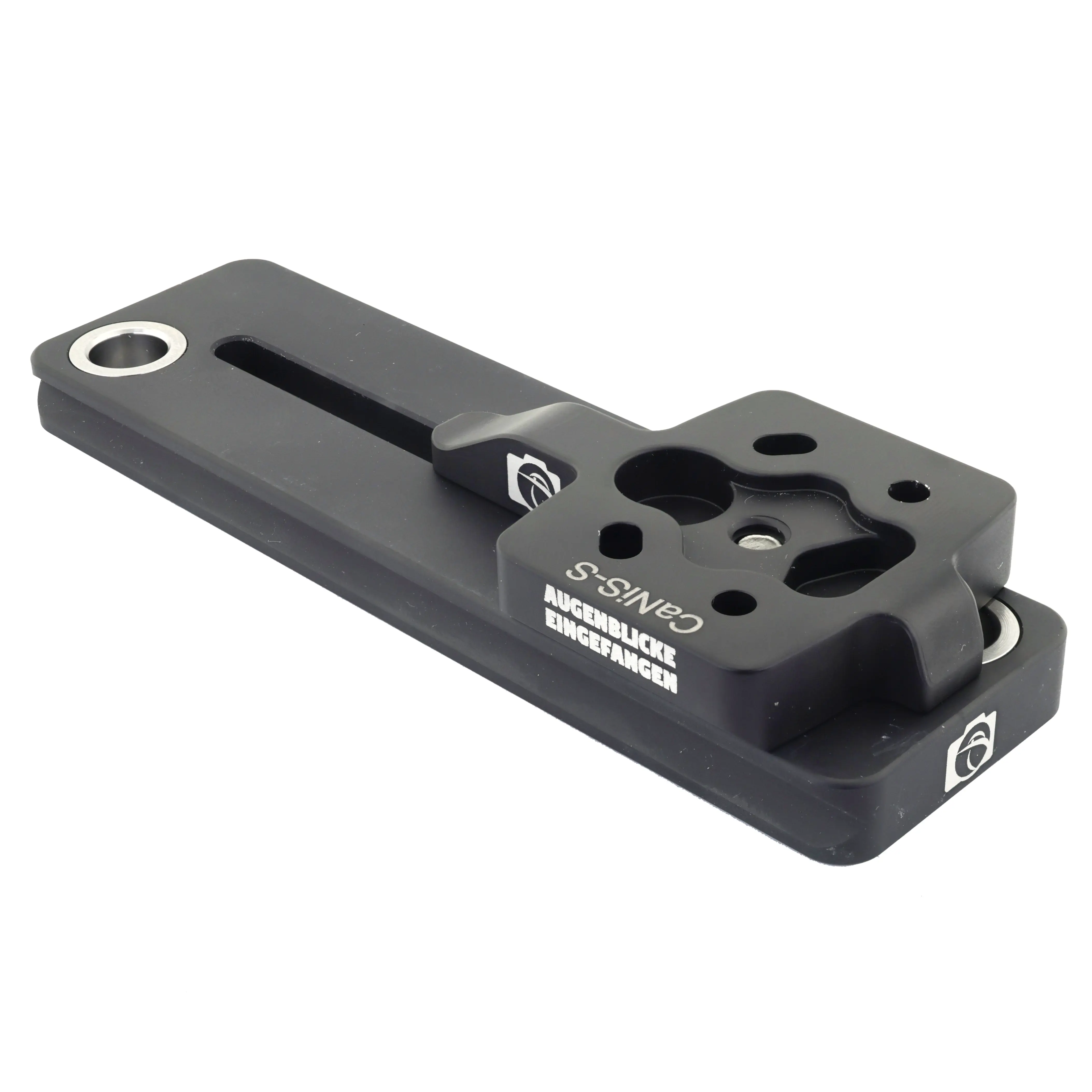 Modularer flacher Objektiv-Ersatzfuß CaNiS-S 130 für Teleobjektive von Nikon-Canon-Sony-Sigma OP-130 (130 mm) 2 x QD  - CaNiS-S (flach) - Objektiv-Platte: OP-130 (130 mm) 2 x QD  | Objektiv-Sockel: Canon / Nikon / Sony / Sigma (flach)