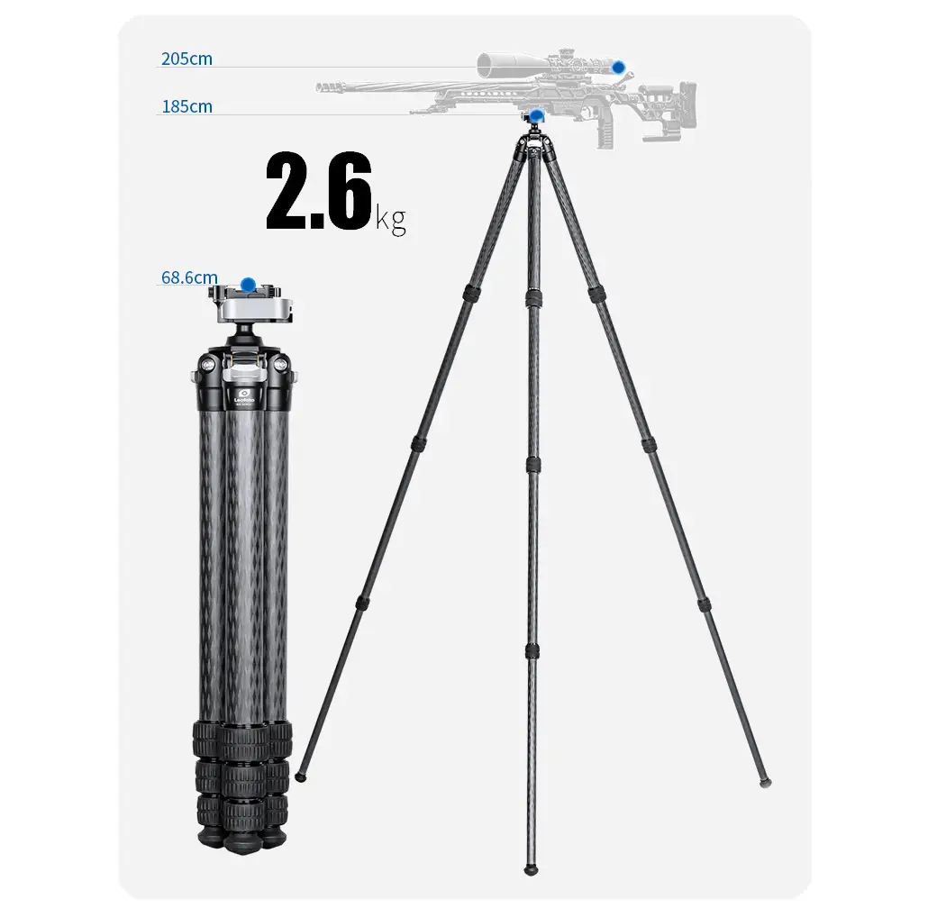 Trípode de carbono de tres patas Leofoto SA-404CL con soporte MA-30L