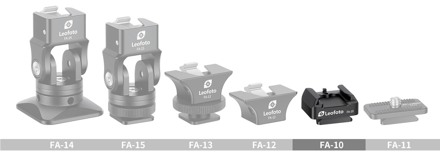 Leofoto FA-10 V quick release plate with cold shoe mount