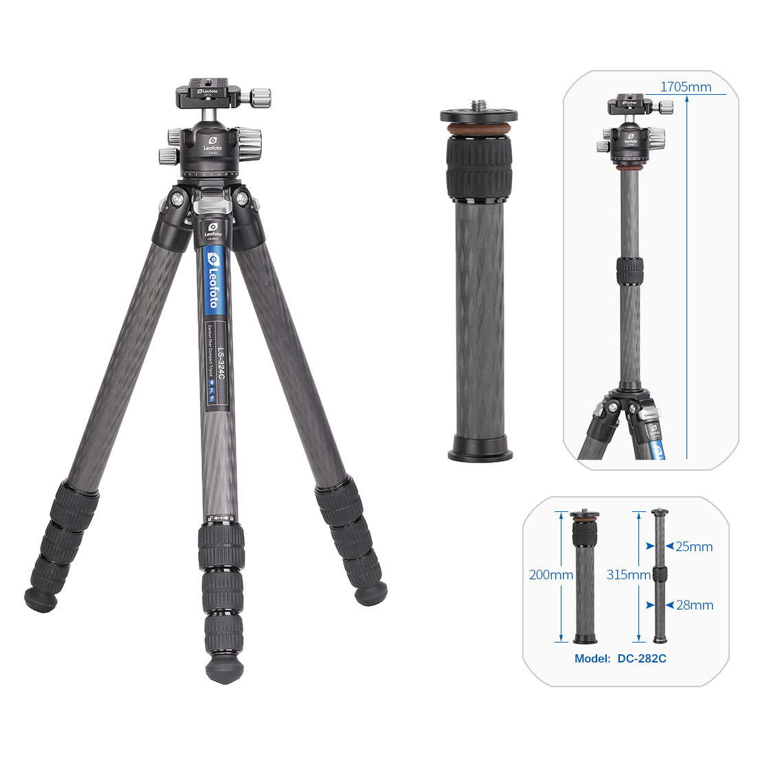 Leofoto Ranger LS-324C Carbon-Stativ mit Kugelkopf LH-40