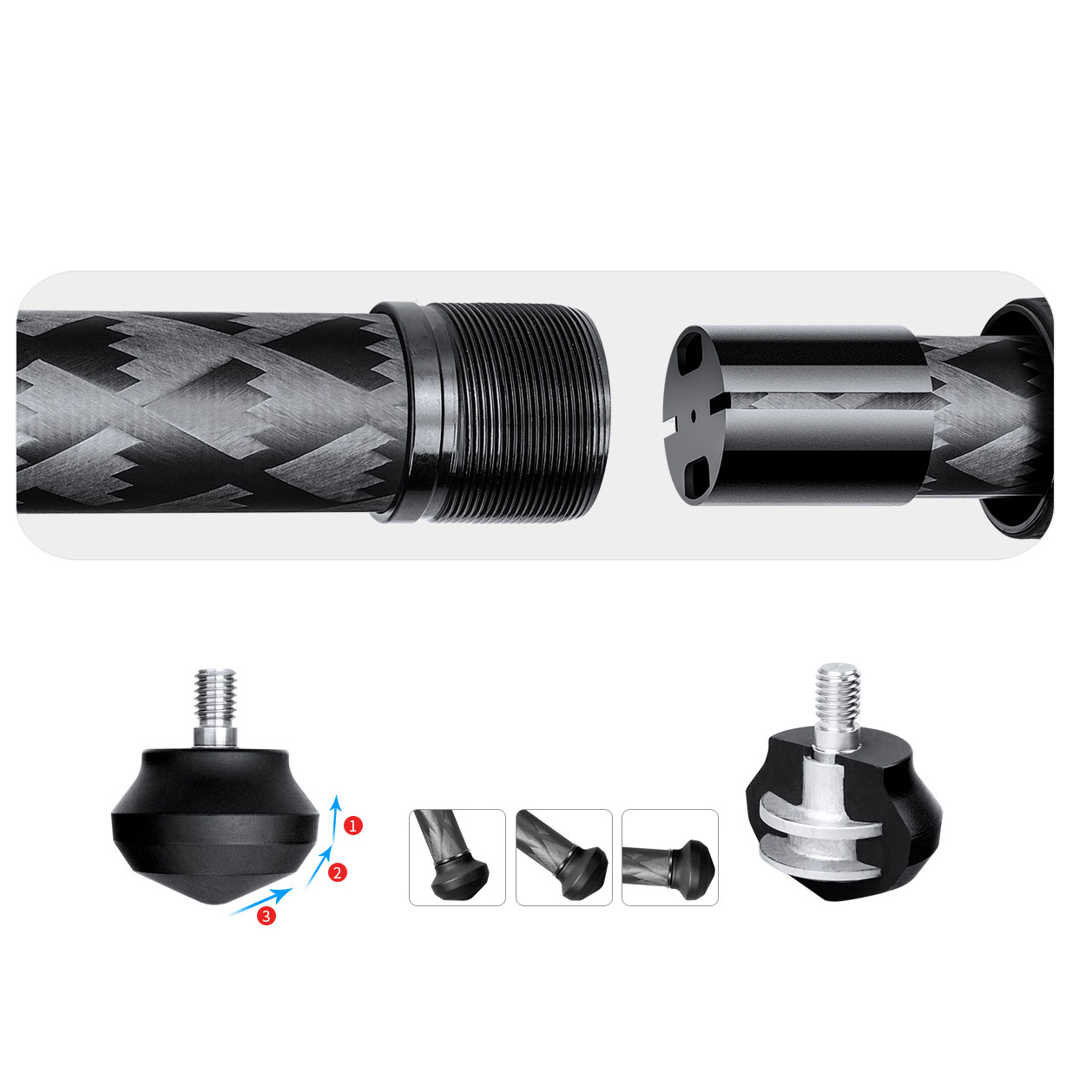 Trípode de carbono Leofoto LQ-365C + rótula de bola LH-47 - Serie Mr. Q