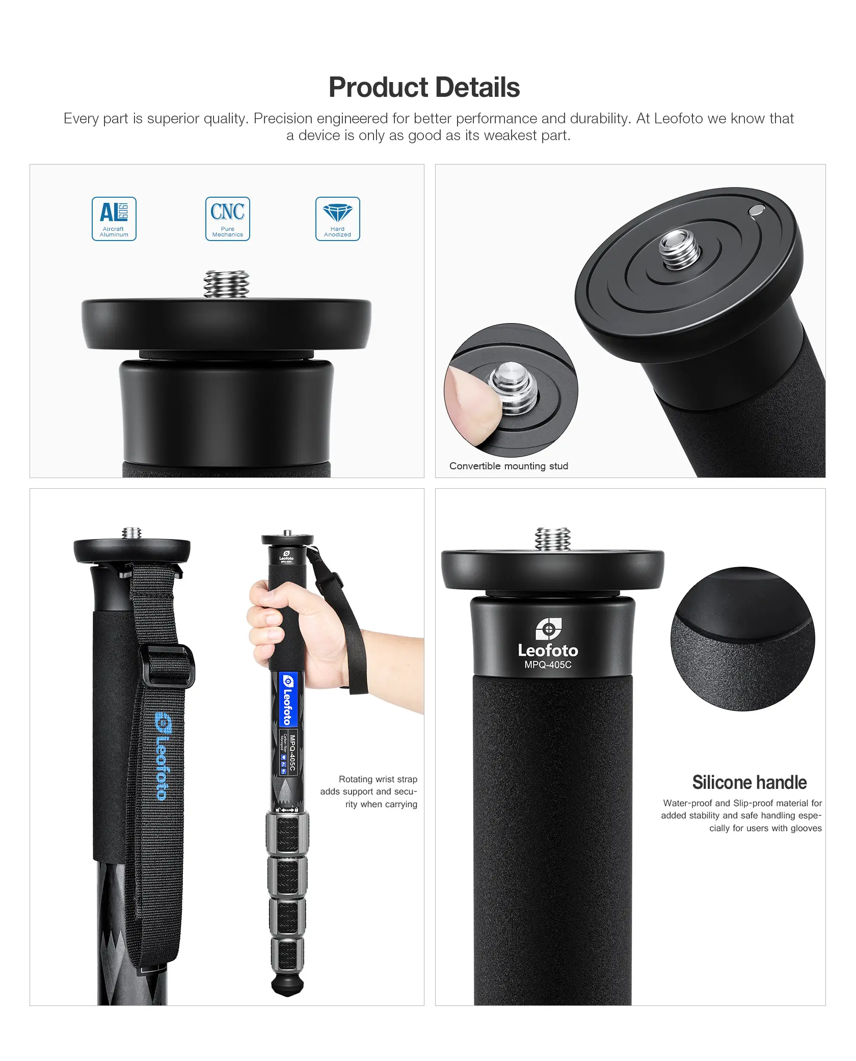 Leofoto MPQ-405C Einbein-Stativ aus Karbon