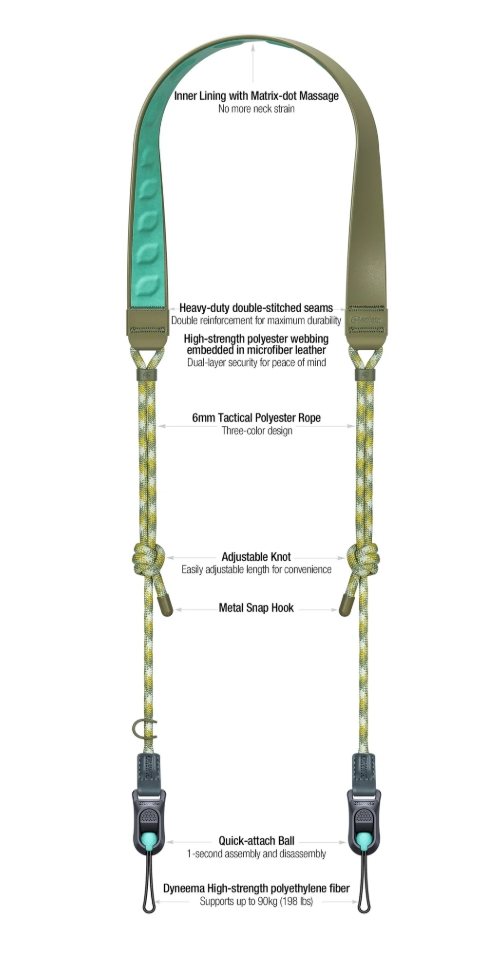 L-CS-206 Fashion Kamera-Tragegurt Black & White