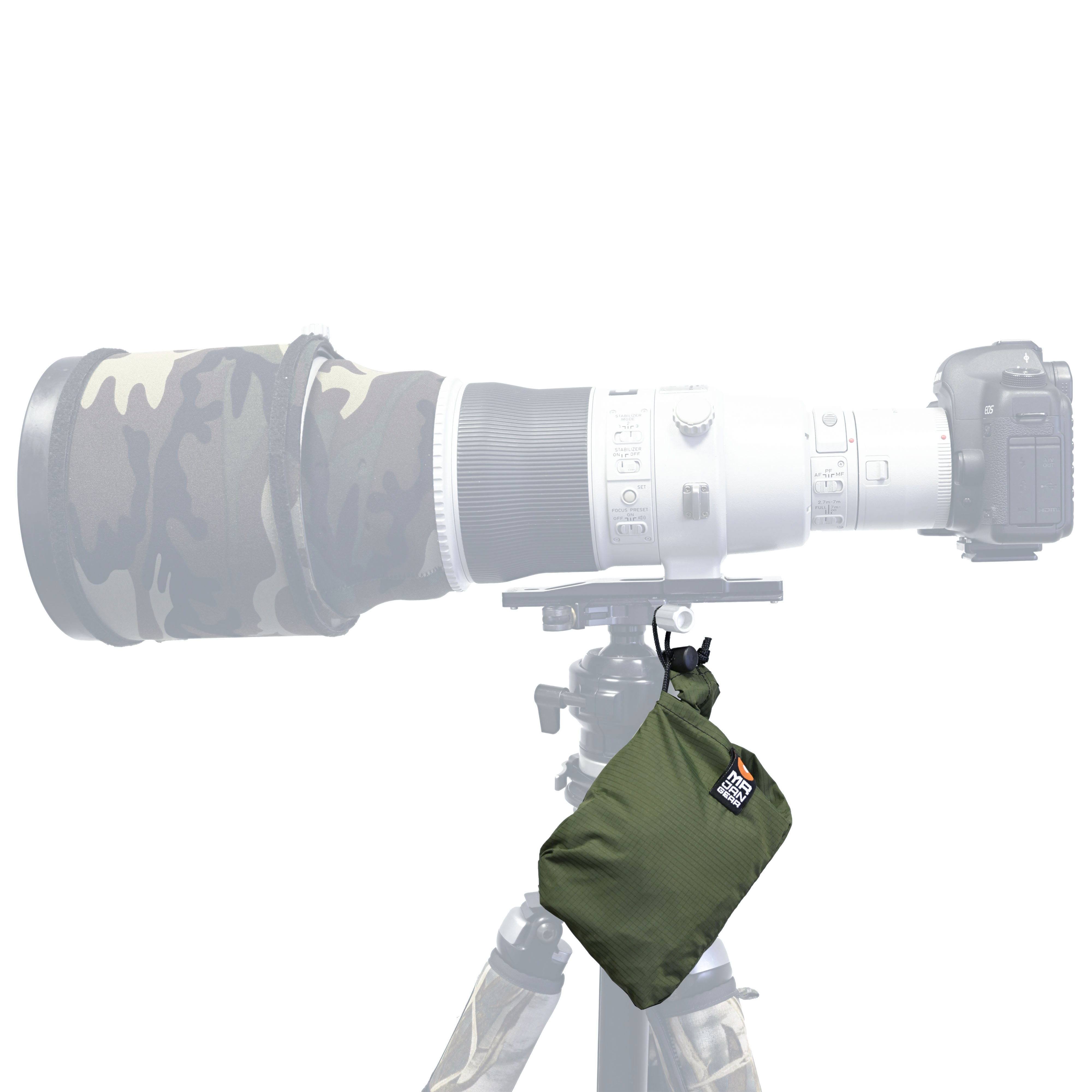 MR JAN GEAR Copricapo per doccia Protezione antipioggia per fotocamera e obiettivo Khaki - ⌀ 18 cm, lunghezza 80 cm - Regenschutz Größe: XL ⌀ 18 cm, length 80 cm | LensCoat Colore/modello: Khaki