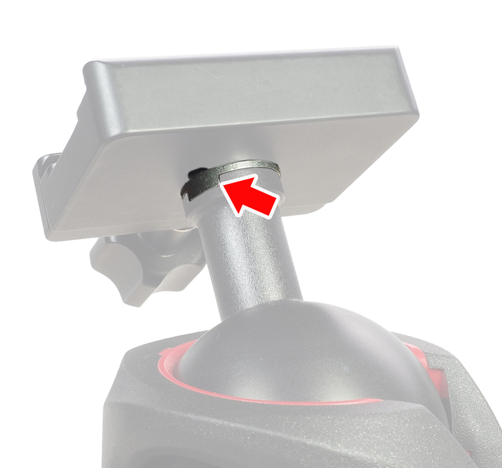 Mounting adapter for 38 mm Dovetail Clamps on Manfrotto MH05*M0 Ballheads and MH055-M8 Fluid Head