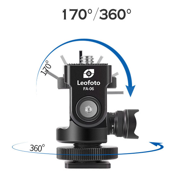 Leofoto FA-06 flash shoe adapter with swivel and tilt function