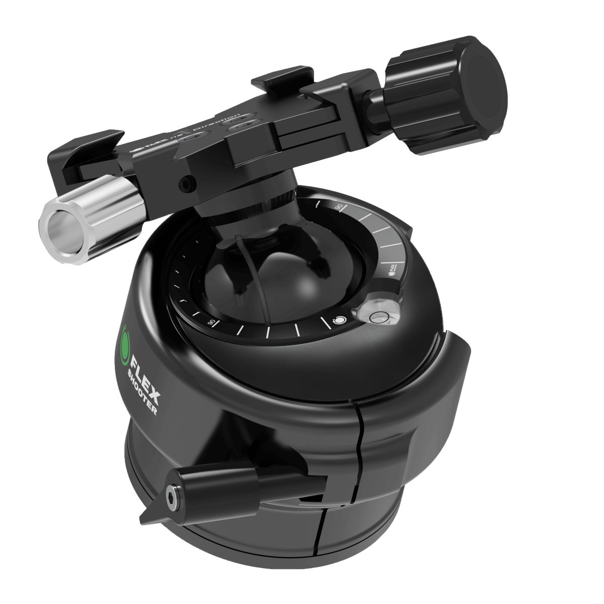 Flexshooter Pro (Black Edition) Multi-Stativkopf/Teleneiger mit Schraubklemme schwarz eloxiert schwarz eloxiert - Schraubklemme - Klemmtyp: Schraubklemme | Kugelfarbe: schwarz eloxiert