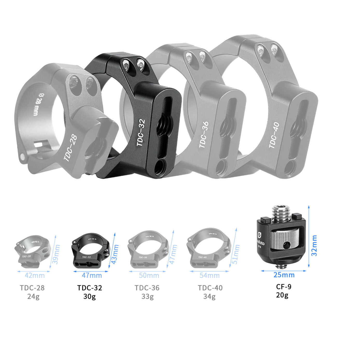 Leofoto TDC Stativbeinschelle 32 mm - Stativbeindurchmesser: 32 mm