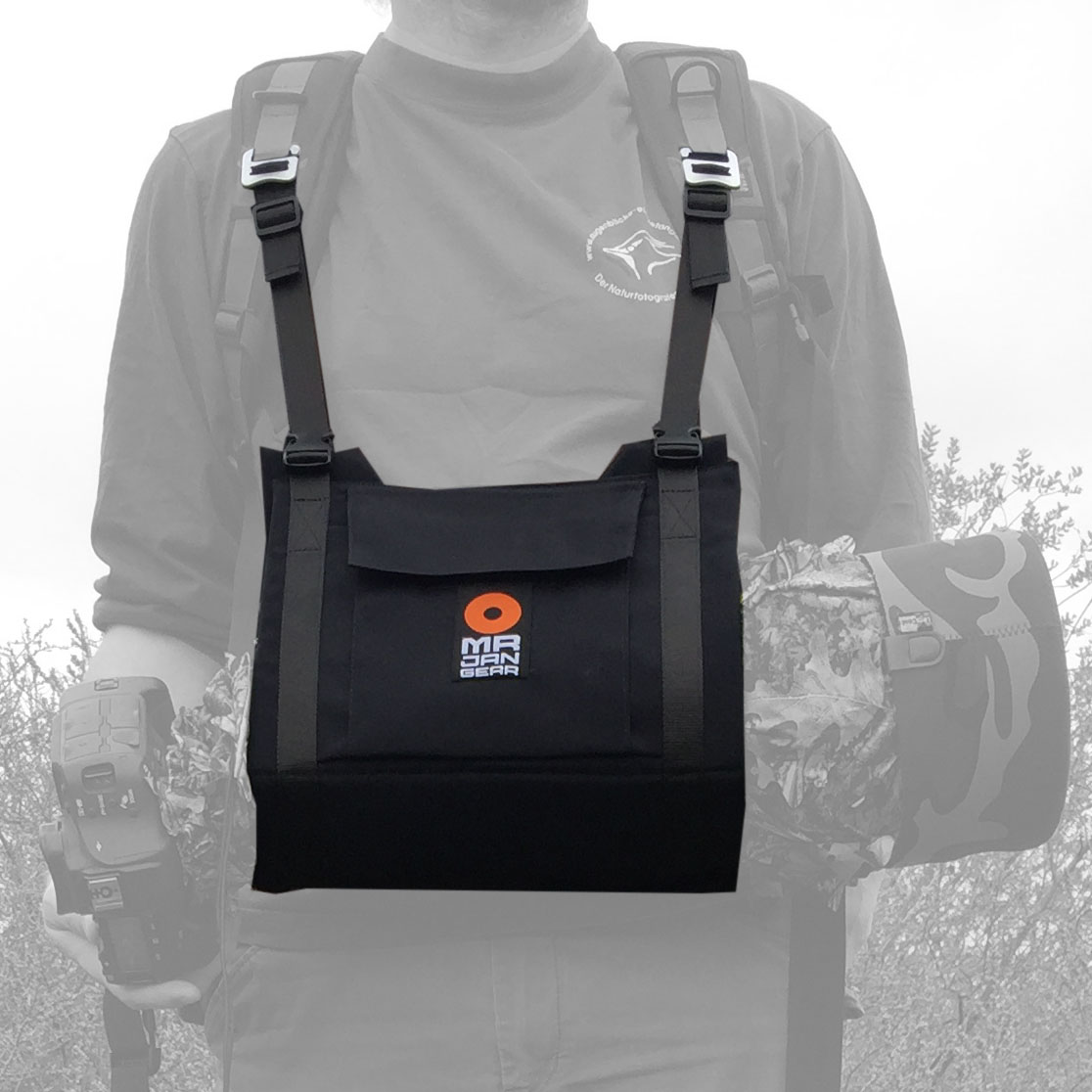 MR JAN GEAR Lens Carrier System, Tragesystem für lange Teleobjektive Schwarz - Stormjacket Farbe: Schwarz
