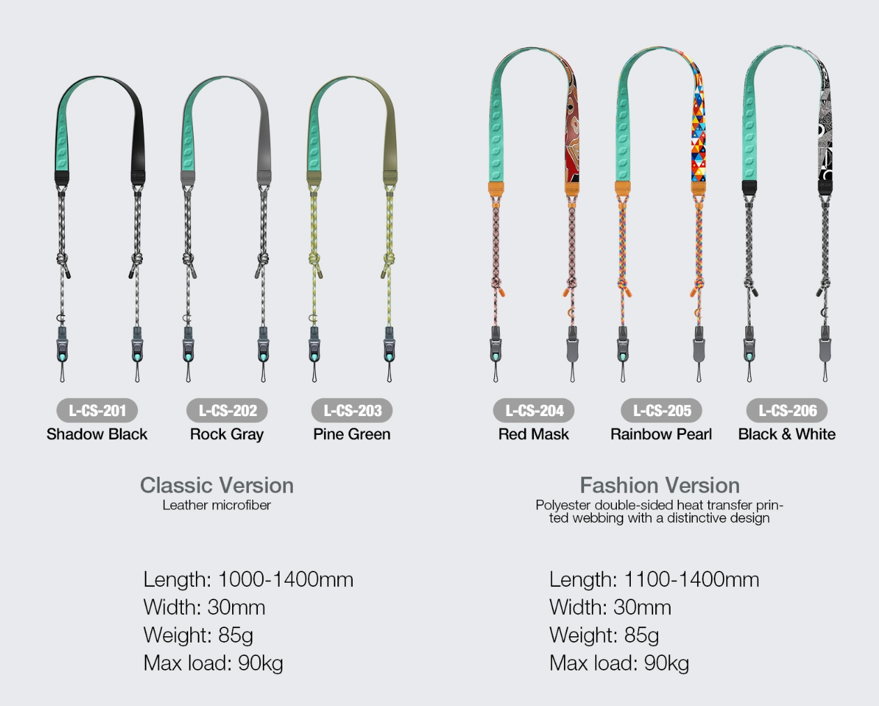 L-CS-205 Fashion Kamera-Tragegurt Rainbow Pearl - Farbe: Rainbow Pearl