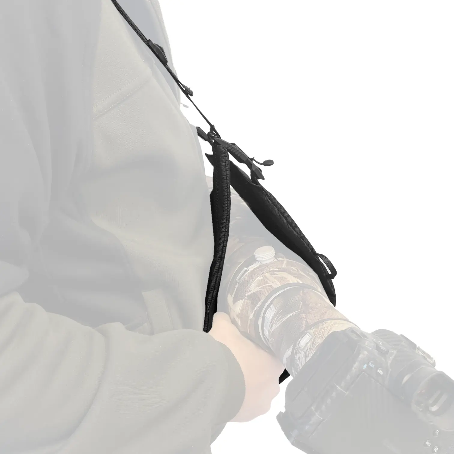 MR JAN GEAR Lens Carrier M Tragesystem für Teleobjektive schwarz (Molle & Magnetic)