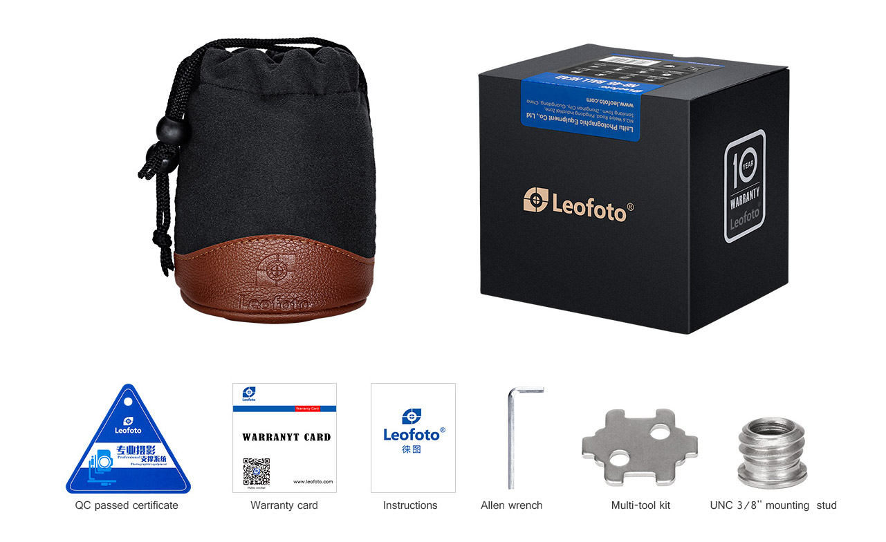 Leofoto LH-55R Kugelkopf mit Panorama-Klemme & NP-60 Kameraplatte