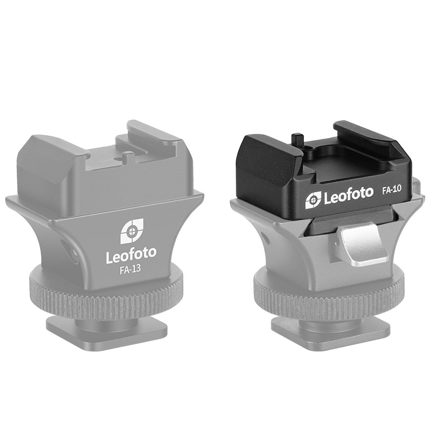 Leofoto FA-10 V quick release plate with cold shoe mount