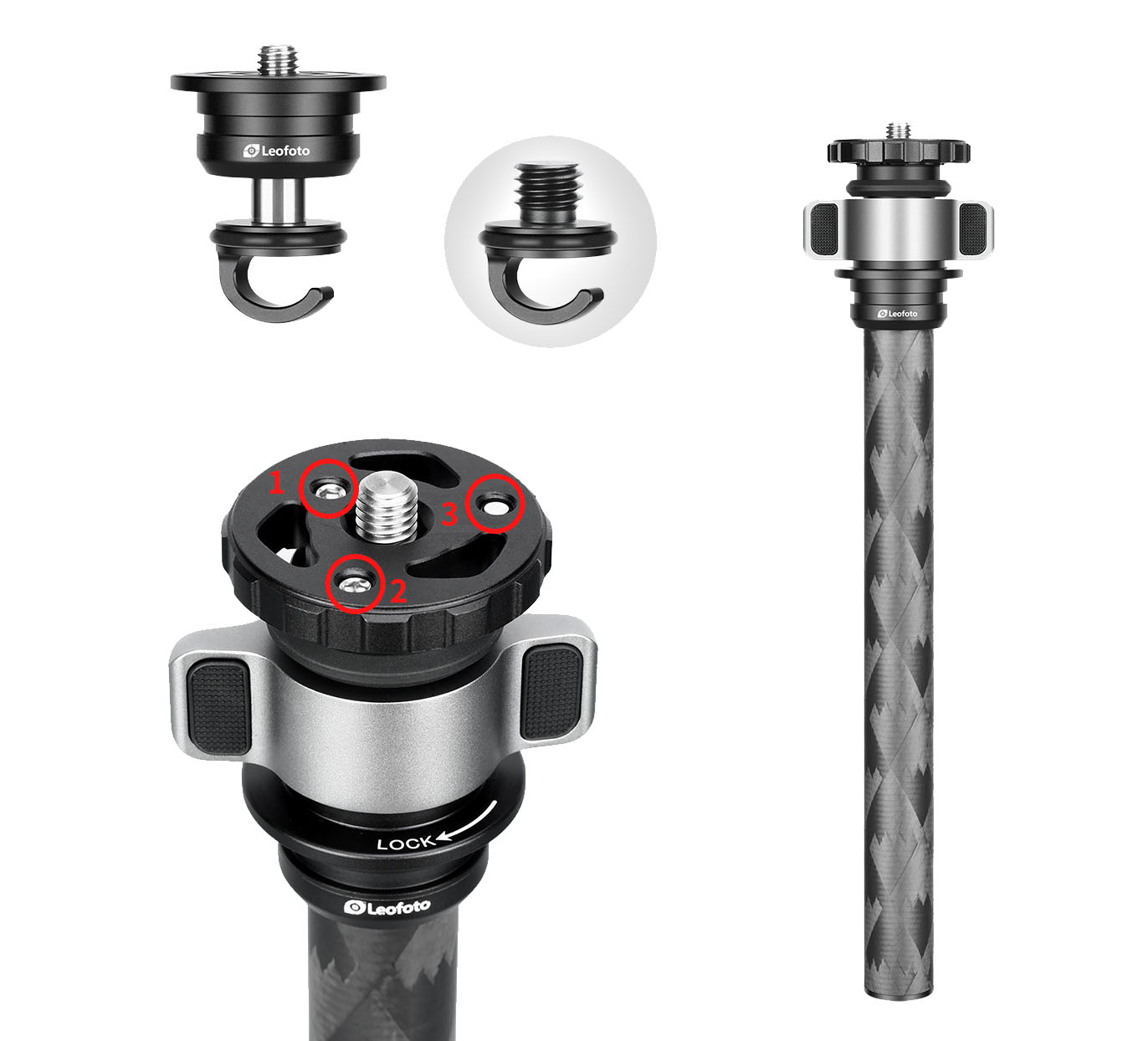 Leofoto LQ-324C Karbon-Stativ + Kugelkopf LH-40 - Mr. Q-Serie