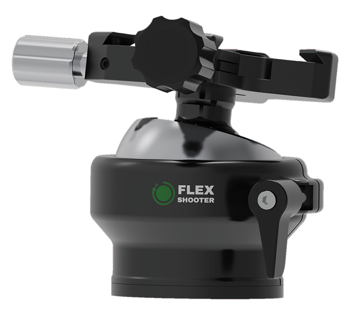 FLEXSHOOTER Mini (Silver Edition) mit Schraubklemme silber eloxiert - Klemmtyp: Schraubklemme | Kugelfarbe: silber eloxiert