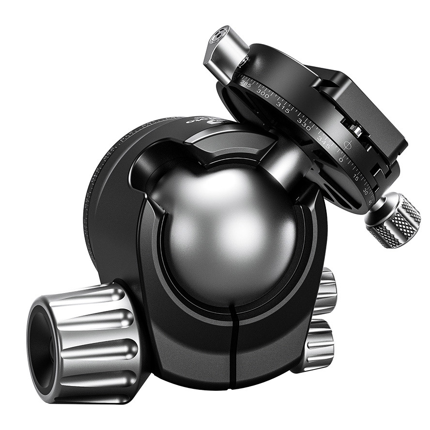 Leofoto LH-55R Kugelkopf mit Panorama-Klemme & NP-60 Kameraplatte