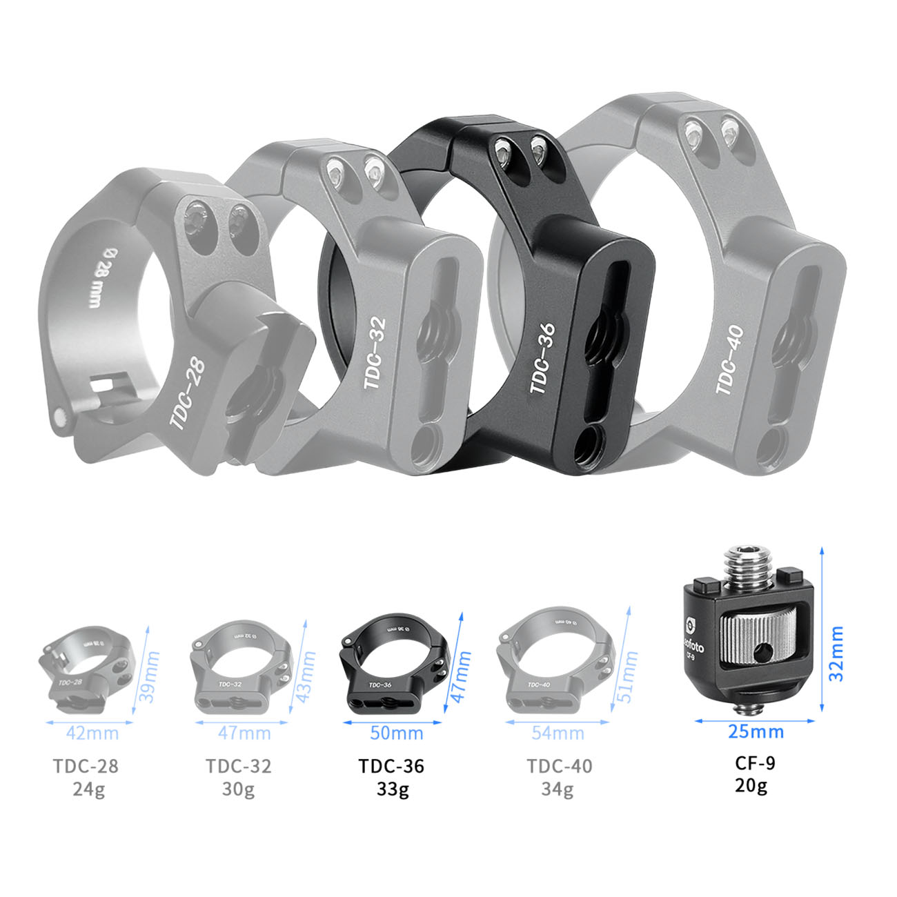 Leofoto TDC Stativbeinschelle 36 mm - Stativbeindurchmesser: 36 mm
