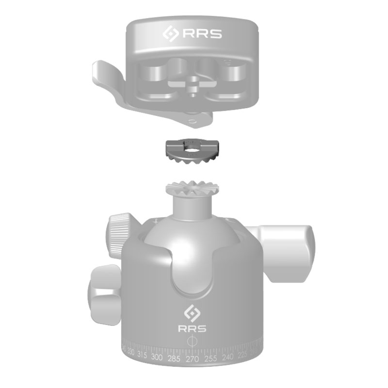 Adattatore BH con rosetta a sfera Really Right Stuff per attacco R