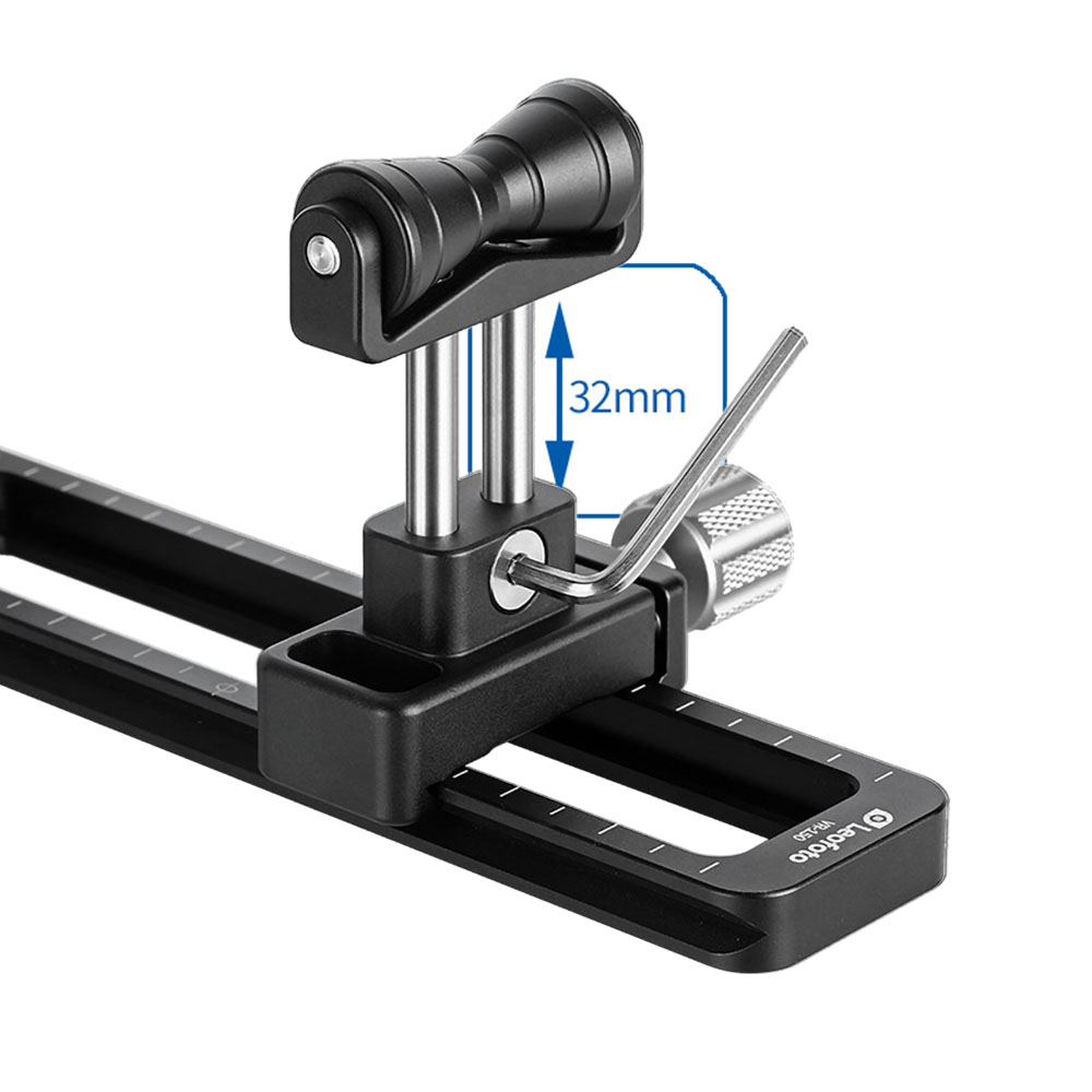 Leofoto VR-150L dual-pivot telephoto rail with quick-release clamp (271 mm long)