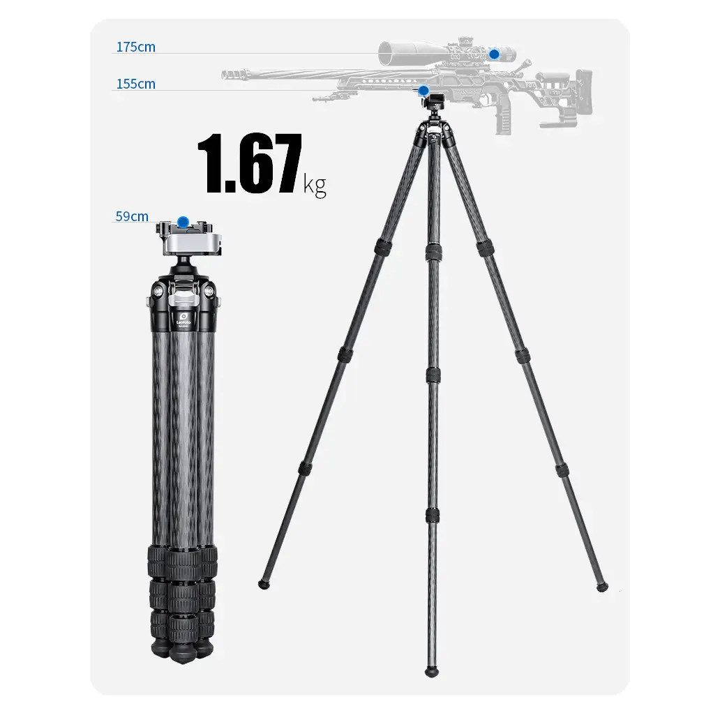 Trépied carbone à trois pieds Leofoto SA-324C avec support MA-30L