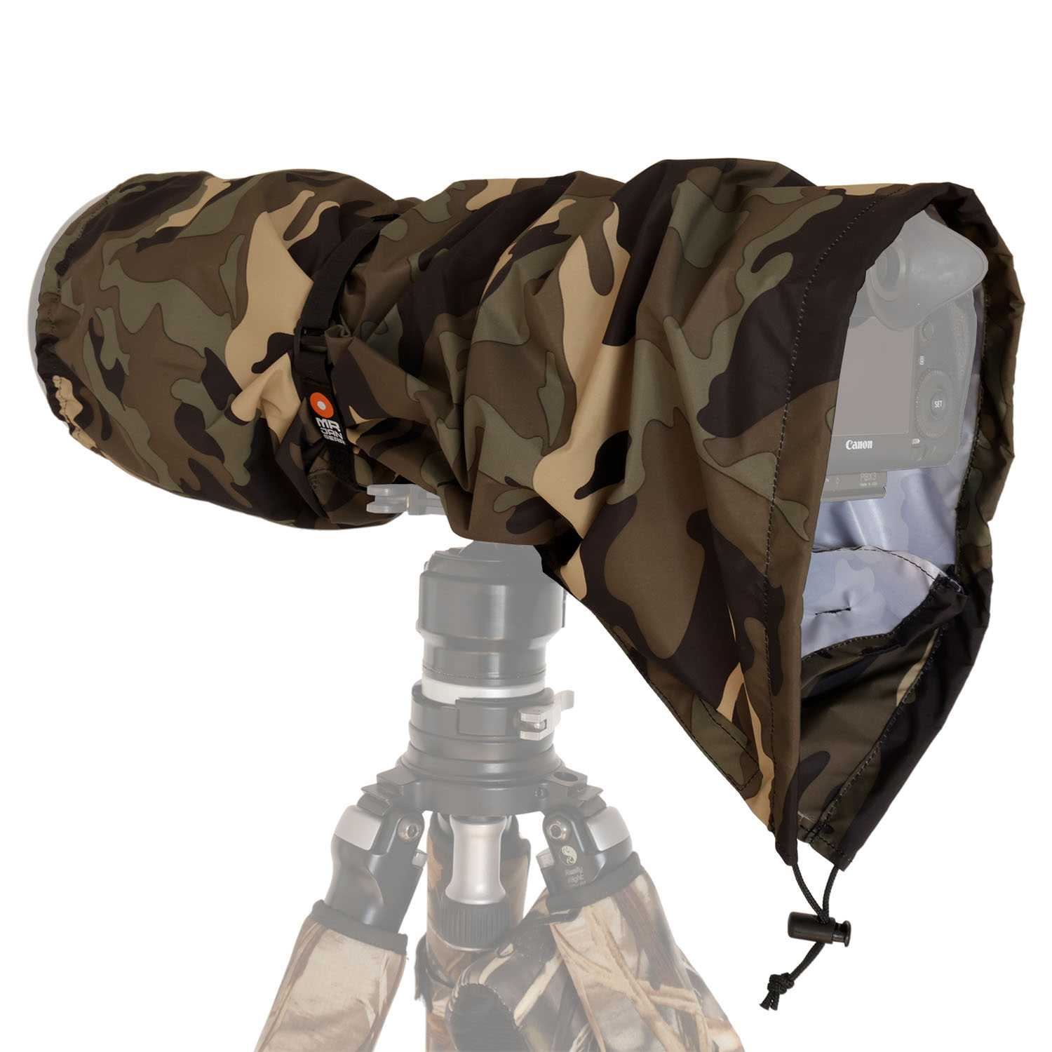 MR JAN GEAR Showercap Regenschutz für Kamera & Objektiv Camouflage - ⌀ 18 cm,  Länge 70 cm - Farbe: Camouflage | Regenschutz Größe: L ⌀ 18 cm,  Länge 70 cm