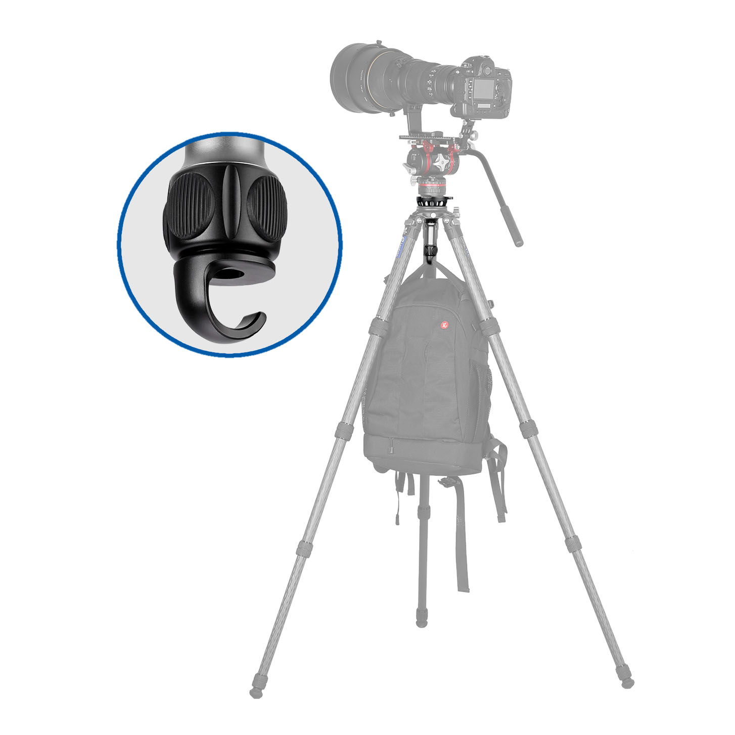 Leofoto YB-100LP Nivellier-Kalotte für 100 mm Halbschalenaufnahmen langer Griff + Haken - Leofoto Griff-Option: langer Griff + Haken